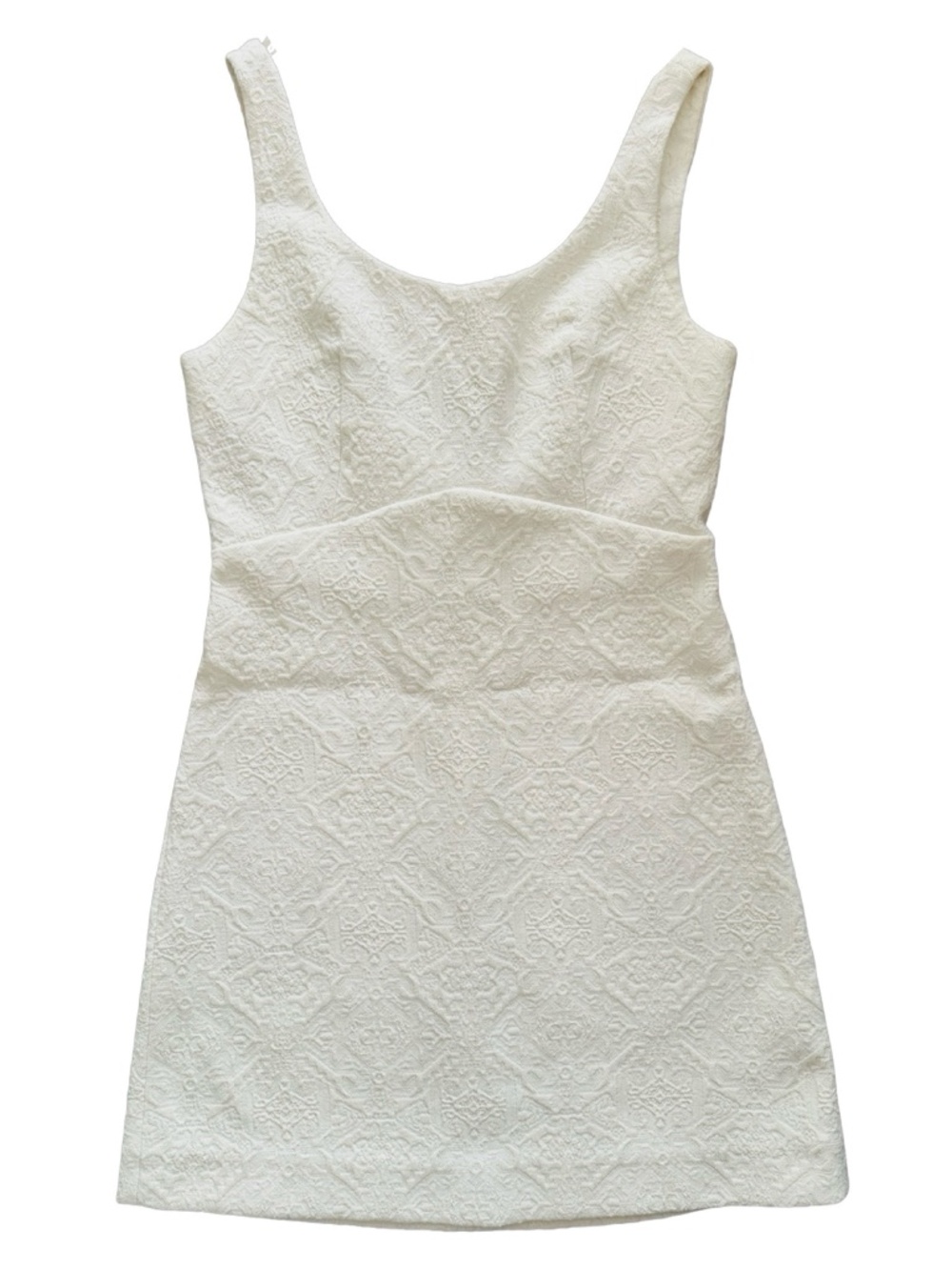 ZARA Trafaluc Ivory White Textured Dress Sleeveless S Small Summer Party